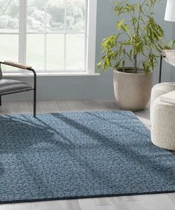 Well Woven Asher Modern Pebbled Blue Soft Rug
