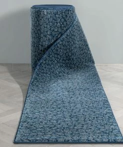 Well Woven Custom Size Runner Asher Modern Pebbled Blue Choose Your Width X Choose Your Length Hallway Runner Rug