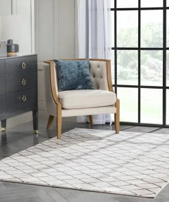 Well Woven Aiden Trellis Modern Ivory Soft Rug