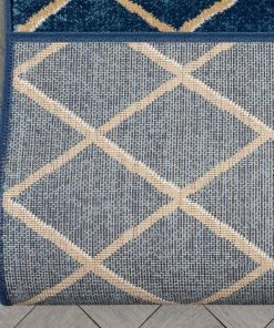 Well Woven Custom Size Runner Aiden Trellis Modern Blue Gold Choose Your Width X Choose Your Length Hallway Runner Rug Tribal