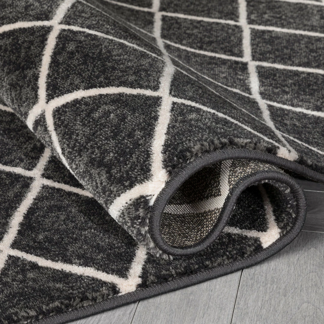 Well Woven Tribal Aiden Trellis Modern Dark Grey Soft Rug 6 Well Woven Tribal Aiden Trellis Modern Dark Grey Soft Rug