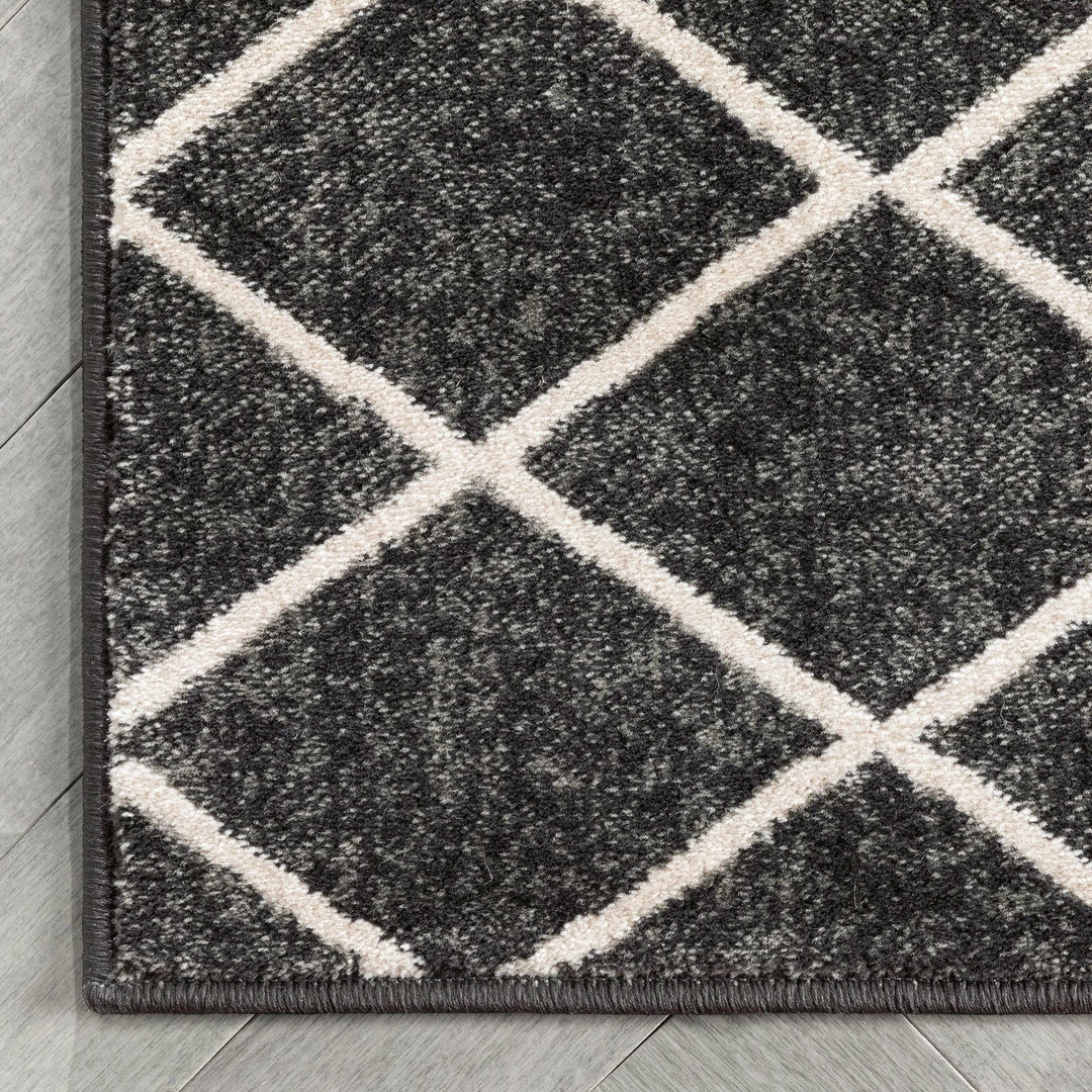 Well Woven Tribal Aiden Trellis Modern Dark Grey Soft Rug 4 Well Woven Tribal Aiden Trellis Modern Dark Grey Soft Rug
