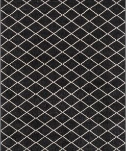Well Woven Tribal Aiden Trellis Modern Dark Grey Soft Rug
