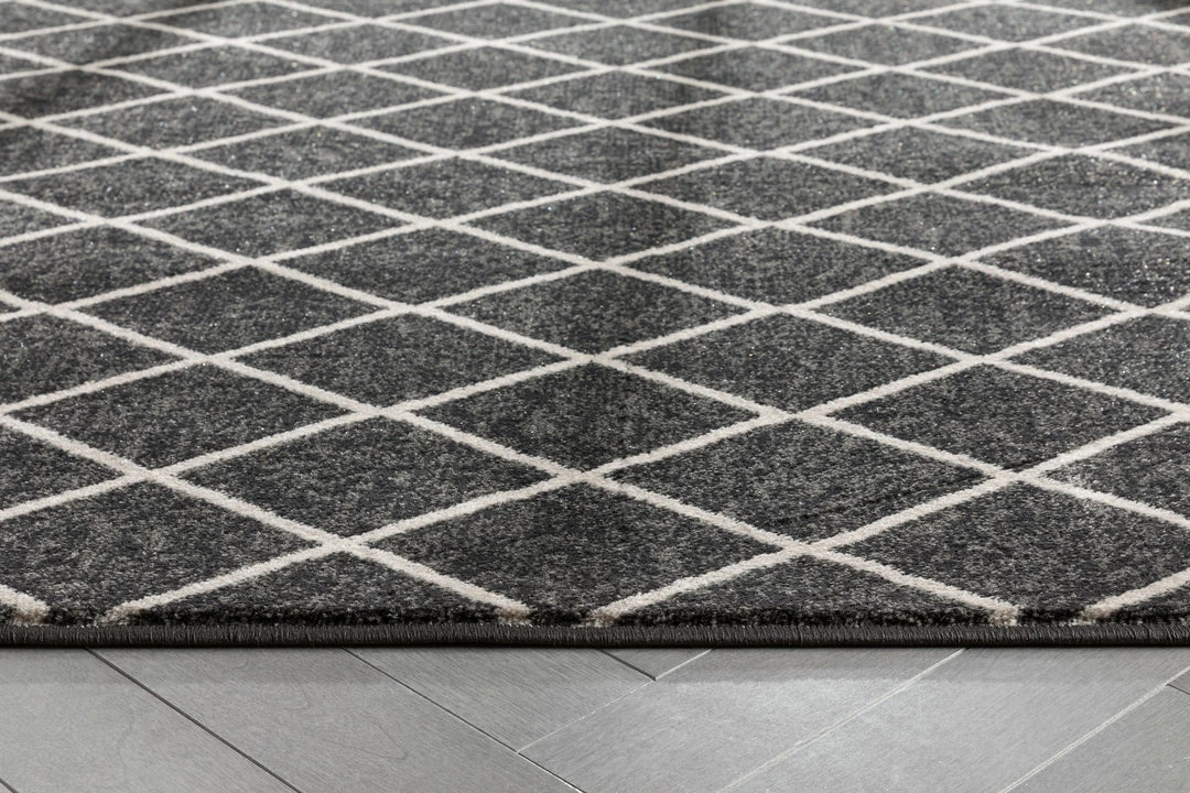 Well Woven Tribal Aiden Trellis Modern Dark Grey Soft Rug 9 Well Woven Tribal Aiden Trellis Modern Dark Grey Soft Rug