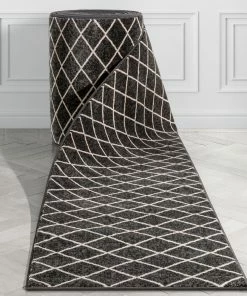 Well Woven Custom Size Runner Aiden Trellis Modern Dark Grey Choose Your Width X Choose Your Length Hallway Runner Rug Tribal