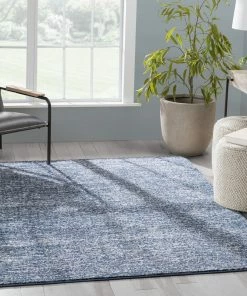 Well Woven Owen Striation Modern Blue Soft Rug