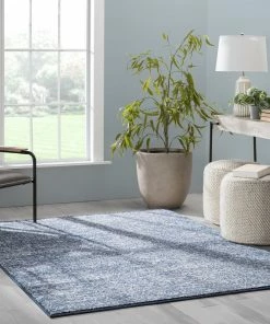 Well Woven Owen Striation Modern Blue Soft Rug