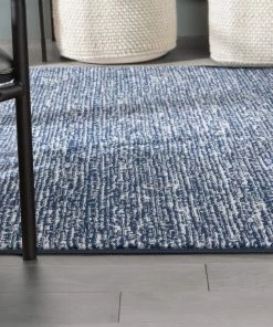 Well Woven Owen Striation Modern Blue Soft Rug