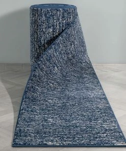 Well Woven Custom Size Runner Owen Striation Modern Blue Choose Your Width X Choose Your Length Hallway Runner Rug Tribal