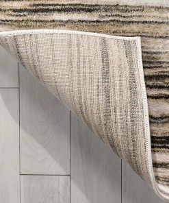 Well Woven Sebastian Striation Modern Ivory Brown Soft Rug Tribal