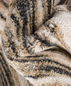 Well Woven Sebastian Striation Modern Ivory Brown Soft Rug Tribal