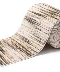 Well Woven Custom Size Runner Sebastian Striation Modern Ivory Brown Choose Your Width X Choose Your Length Hallway Runner Rug