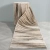 Well Woven Custom Size Runner Sebastian Striation Modern Ivory Brown Choose Your Width X Choose Your Length Hallway Runner Rug