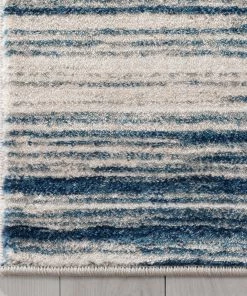 Well Woven Sebastian Striation Modern Blue Ivory Soft Rug