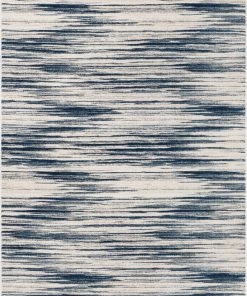 Well Woven Sebastian Striation Modern Blue Ivory Soft Rug