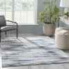 Well Woven Sebastian Striation Modern Blue Ivory Soft Rug