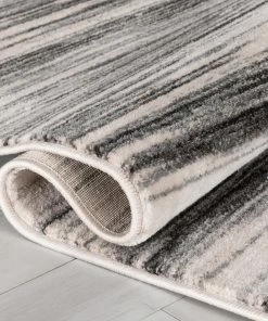 Well Woven Tribal Sebastian Striation Modern Grey Soft Rug