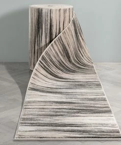 Well Woven Tribal Custom Size Runner Sebastian Striation Modern Grey Choose Your Width X Choose Your Length Hallway Runner Rug