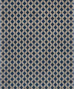 Well Woven Levi Modern Geometric Blue Ivory Soft Rug