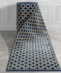 Well Woven Tribal Custom Size Runner Levi Modern Geometric Blue Ivory Choose Your Width X Choose Your Length Hallway Runner Rug