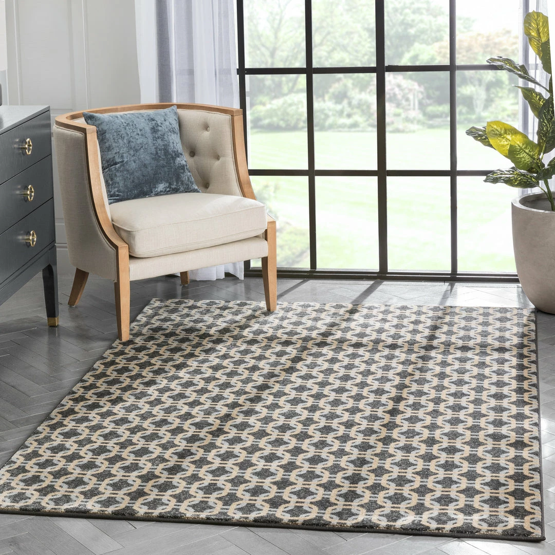 Well Woven Levi Modern Geometric Grey Gold Soft Rug Tribal 1 Well Woven Levi Modern Geometric Grey Gold Soft Rug Tribal