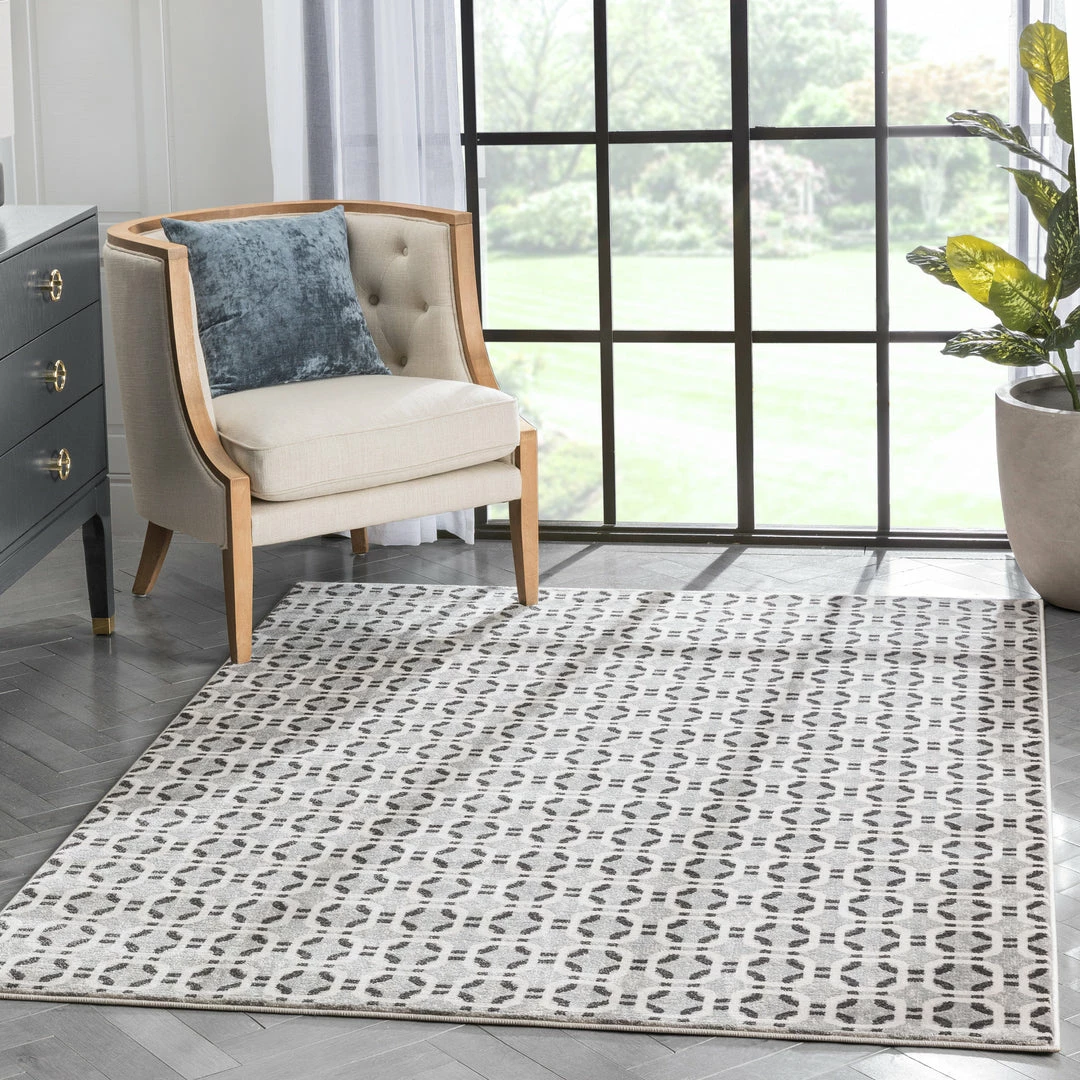 Well Woven Wyatt Modern Geometric Light Grey Soft Rug 1 Well Woven Wyatt Modern Geometric Light Grey Soft Rug