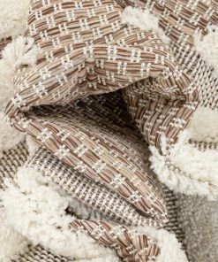 Well Woven Luna Tribal Moroccan Diamond Pattern Beige High-Low Flat-Weave Rug