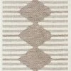 Well Woven Luna Tribal Moroccan Diamond Pattern Beige High-Low Flat-Weave Rug