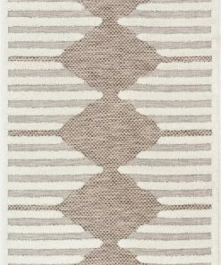 Well Woven Luna Tribal Moroccan Diamond Pattern Beige High-Low Flat-Weave Rug