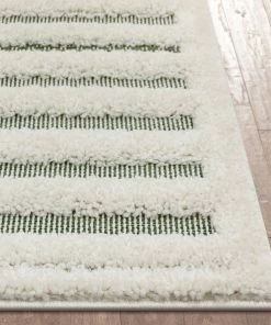 Well Woven Global Luna Tribal Moroccan Diamond Pattern Green High-Low Flat-Weave Rug