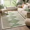 Well Woven Global Luna Tribal Moroccan Diamond Pattern Green High-Low Flat-Weave Rug
