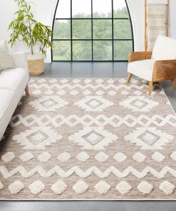 Well Woven Chiara Tribal Moroccan Beige High-Low Flat-Weave Rug