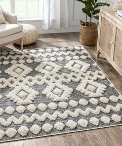 Well Woven Global Chiara Tribal Moroccan Grey High-Low Flat-Weave Rug