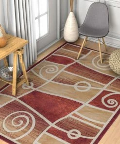 Well Woven Springfield Red Modern Rug