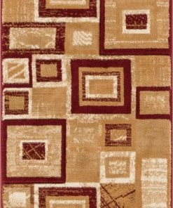 Well Woven Victoria Red Modern Geometric Rug