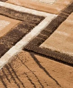 Well Woven Victoria Brown Beige Modern Geometric Rug