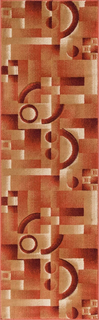 Well Woven South Street Orange Modern Geometric Rug 3 Well Woven South Street Orange Modern Geometric Rug