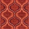 Well Woven Damask-ly Orange Modern Geometric Rug 2' X 3'