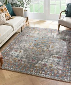 Well Woven Afton Bohemian Vintage Floral Medallion Cream Rug