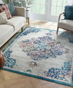 Well Woven Aidan Bohemian Vintage Floral Mandala Ivory Rug