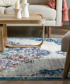 Well Woven Aidan Bohemian Vintage Floral Mandala Ivory Rug