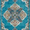 Well Woven Aidan Bohemian Vintage Floral Mandala Blue Rug