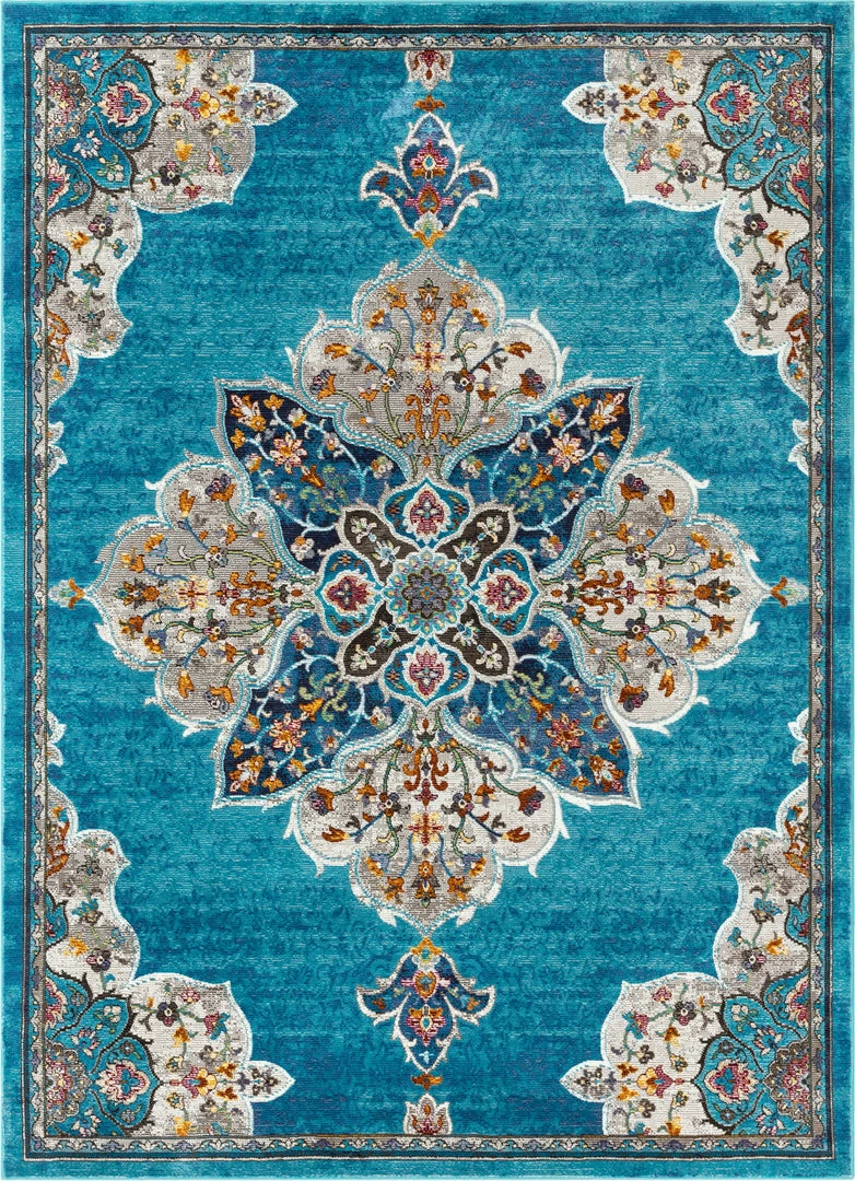 Well Woven Aidan Bohemian Vintage Floral Mandala Blue Rug 1 Well Woven Aidan Bohemian Vintage Floral Mandala Blue Rug