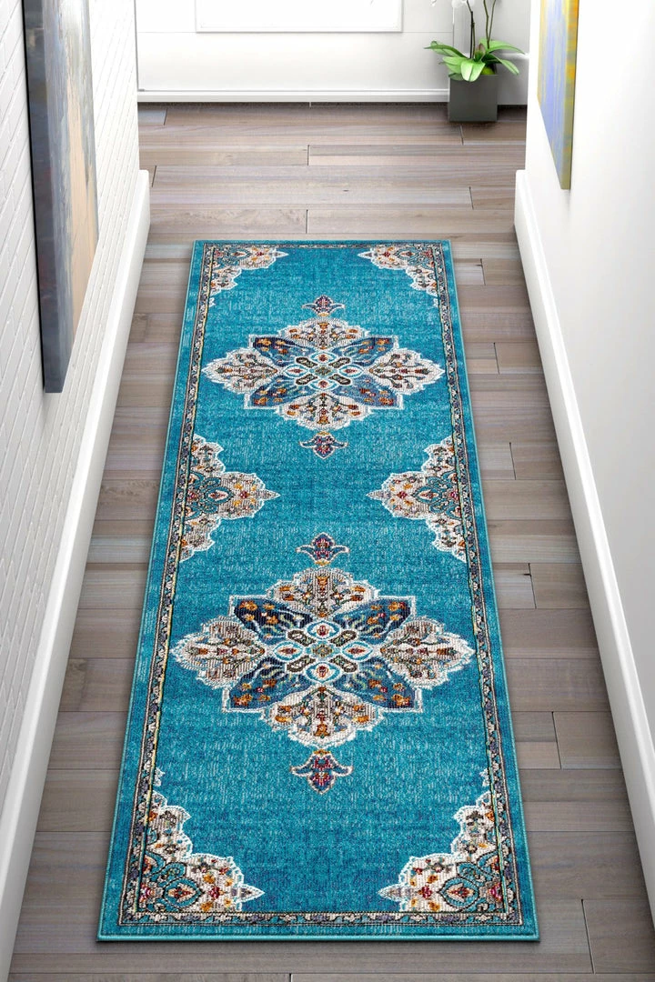 Well Woven Aidan Bohemian Vintage Floral Mandala Blue Rug 2 Well Woven Aidan Bohemian Vintage Floral Mandala Blue Rug