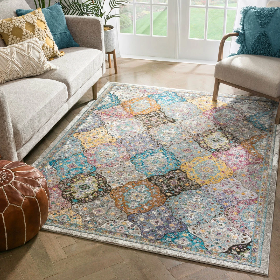 Well Woven Gaia Bohemian Vintage Floral Trellis Multi Rug 6 Well Woven Gaia Bohemian Vintage Floral Trellis Multi Rug