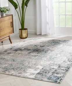 Well Woven Penelope Modern Abstract Distressed Grey Rug