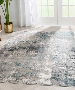 Well Woven Penelope Modern Abstract Distressed Grey Rug