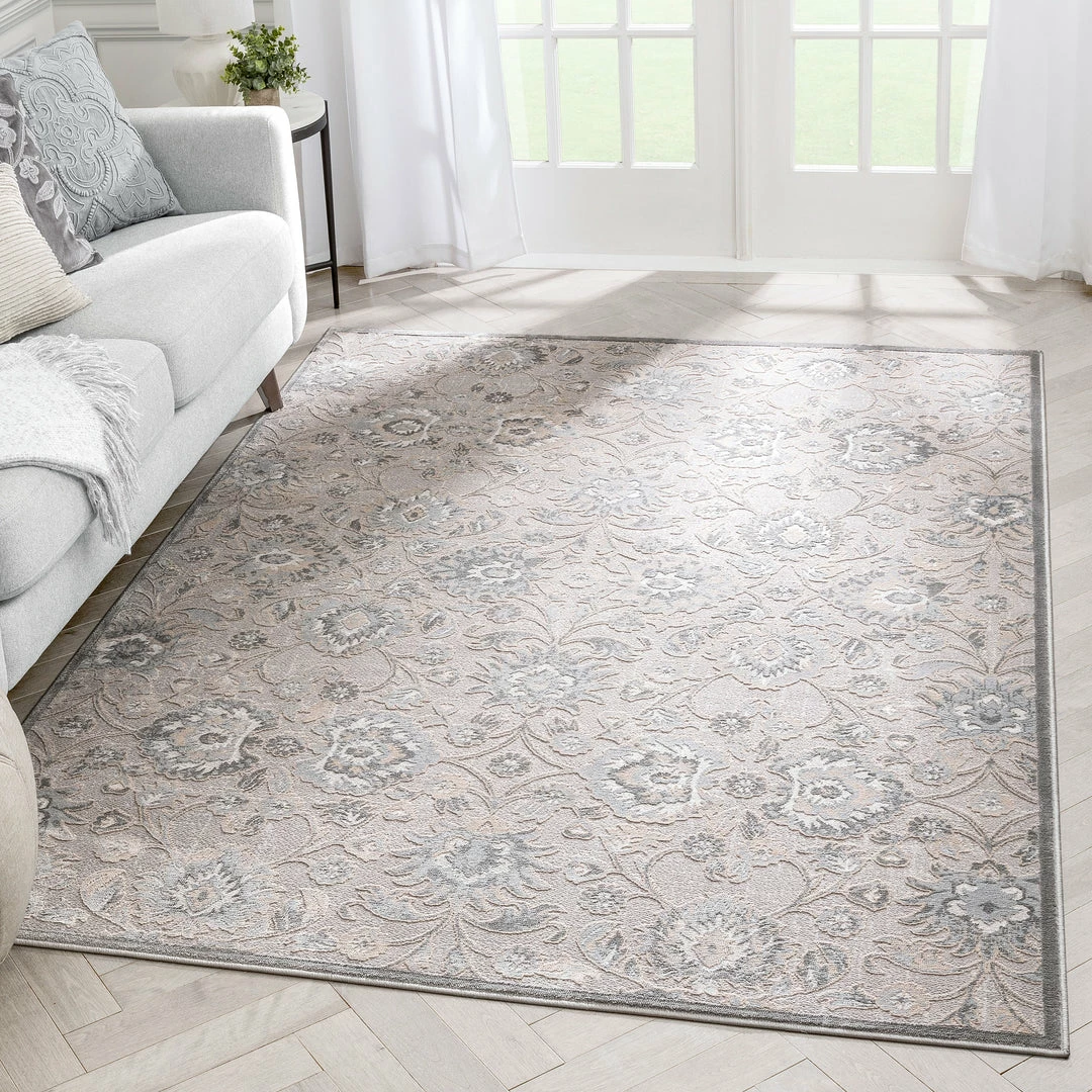 Well Woven Global Blossom Zena Vintage Oriental Floral Grey Area Rug 1 Well Woven Global Blossom Zena Vintage Oriental Floral Grey Area Rug