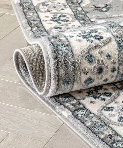 Well Woven Amare Vintage Botanical Floral Border Grey Rug 20 Well Woven Amare Vintage Botanical Floral Border Grey Rug