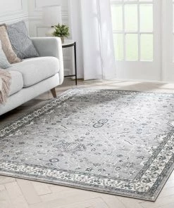Well Woven Amare Vintage Botanical Floral Border Grey Rug 17 Well Woven Amare Vintage Botanical Floral Border Grey Rug